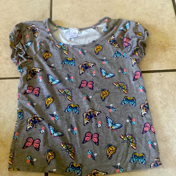 Butterfly top 10/12 blue yellow a bit of white and gray - Picture 1 of 3